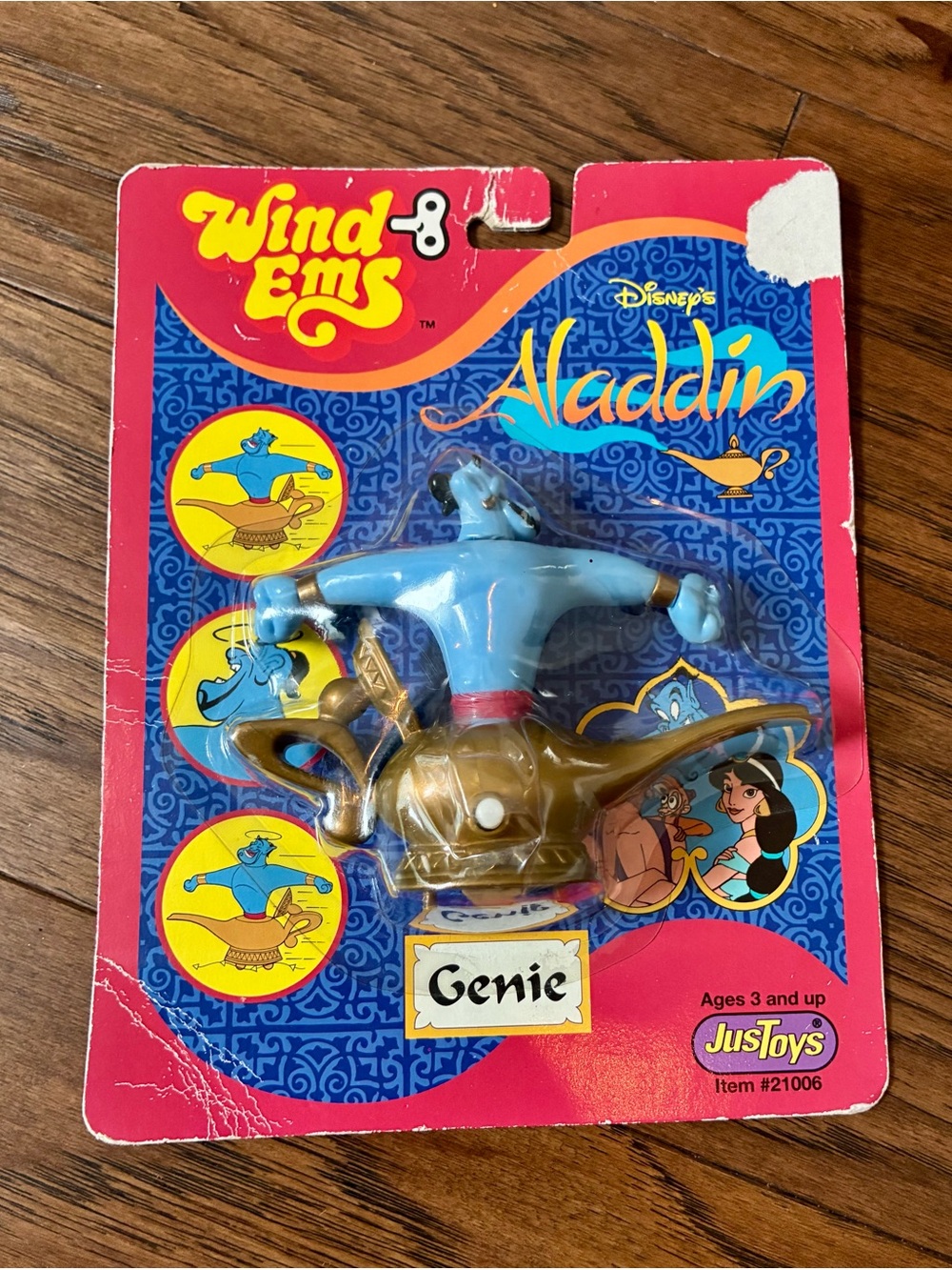 Disney’s Aladdin Genie of the Lamp Collectible Wind Ems Plastic Toy Vintage 1993